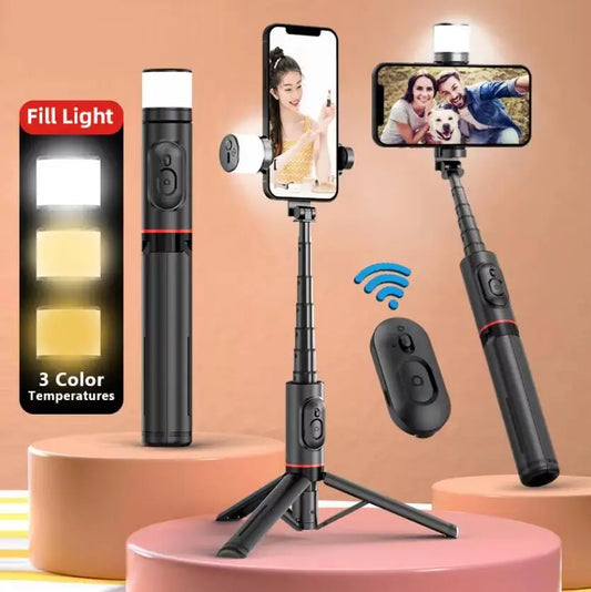 Trépied Selfie Sans Fil 2025 – Tout-en-Un pour Smartphone